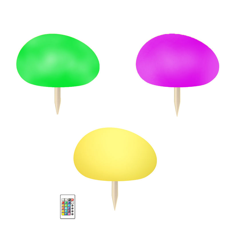 IP54 3.7V RGB Solar Lights Stone 16 Led Color Modes Garden Lawn 1800mAh